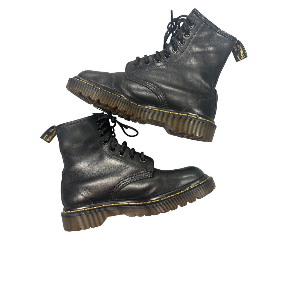 Dr Martens 1460 Made In England Black Leather Boots 8 Eye Combat Vintage⁠